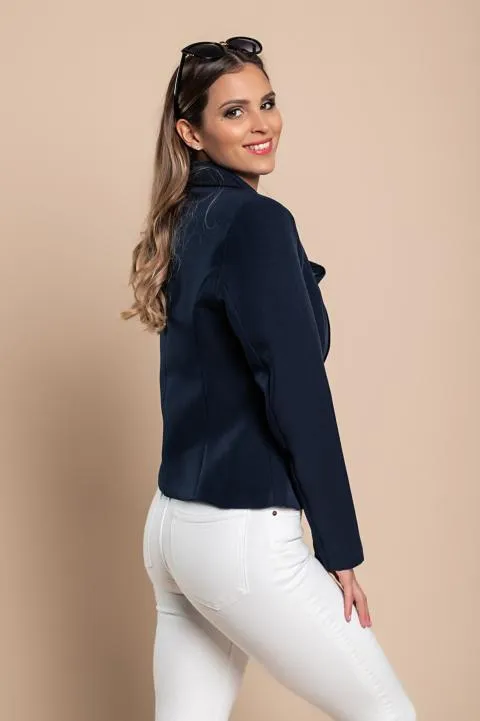 Blazer con cuello clásico Softina, azul oscuro