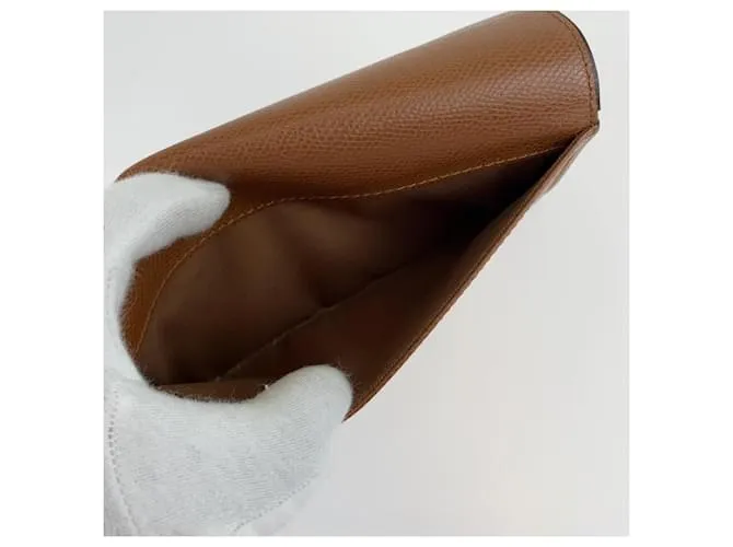 Cartera larga de cuero marrón Coach Castaño 
