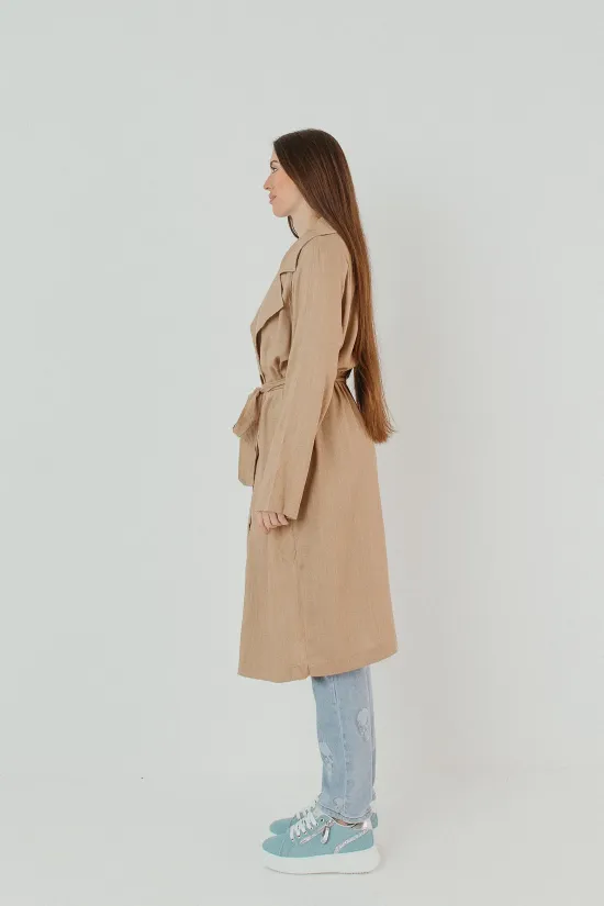 chaqueta larga datrin - camel