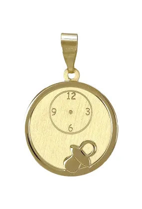 Colgante oro 18K disco con reloj y chupete 243_000-06760