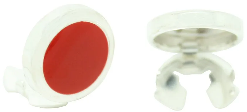 Cubrebotones Rojo Esmaltado Plata 925