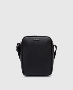 Kiton Black leather bag with logo