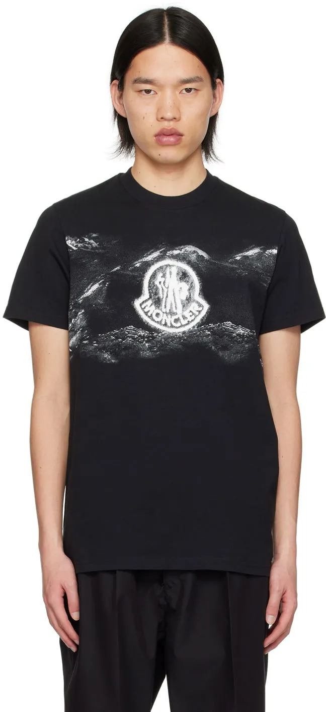 Moncler Black Garment-Washed T-Shirt
