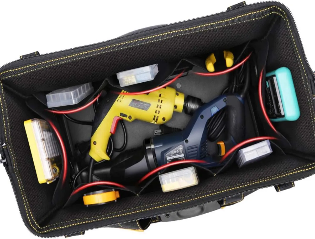 Organizador De Bolsa De Herramientas De 17 Pulgadas, 43 × 17 × 25 Cm, Hombro Ajustable Organizador De Bolsa De Herramientas Para