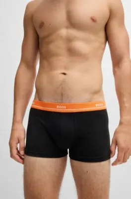 Paquete de cinco calzoncillos de algodón elástico con logotipo en la cinturilla