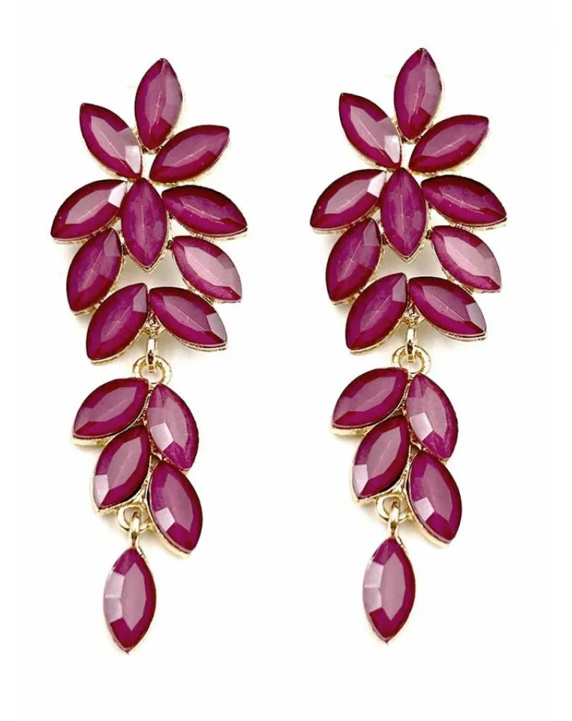PENDIENTES MAGENTA LARGOS DE FIESTA PARA EVENTOS Y BODAS DE NOCHE