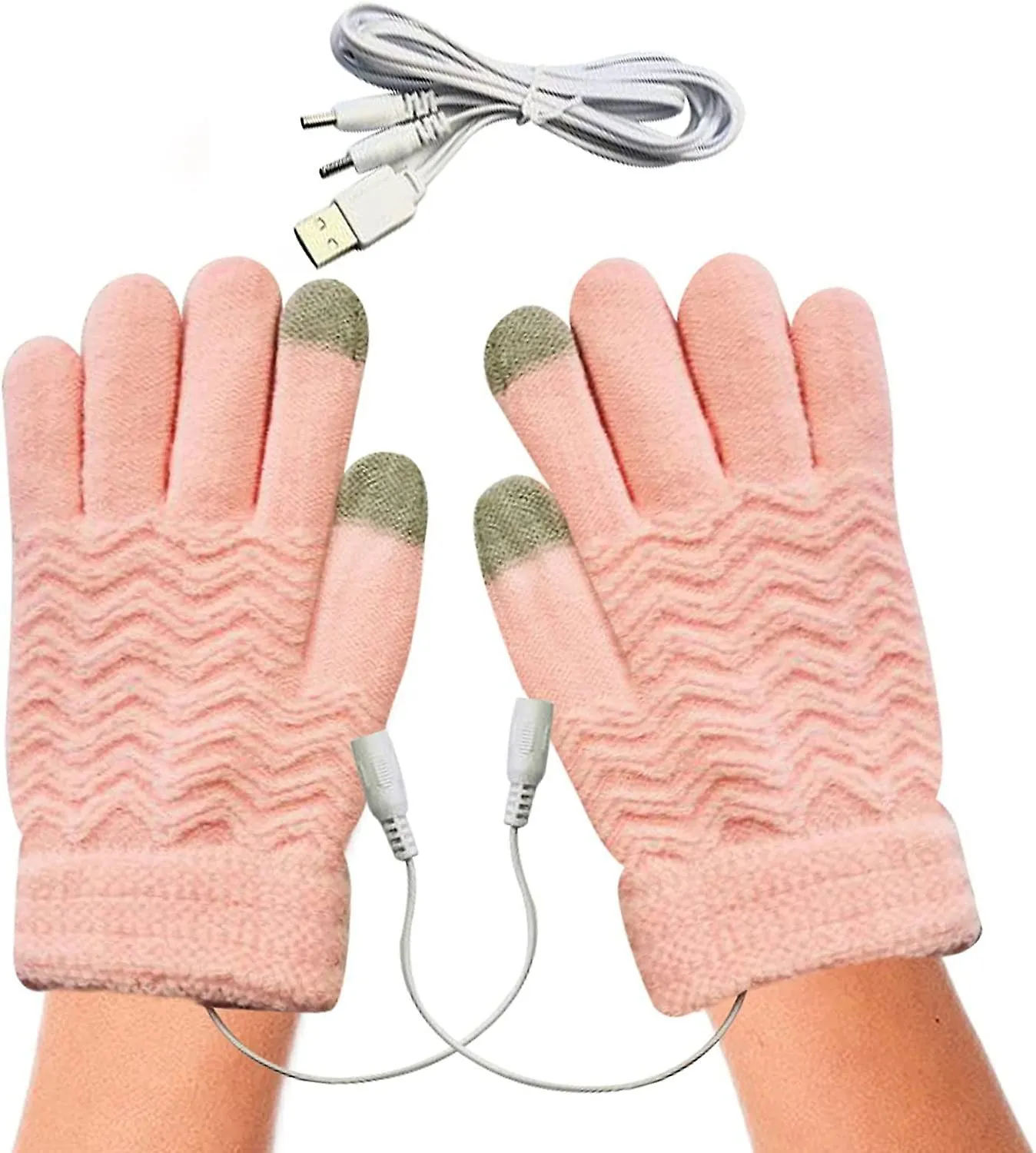Rebirth Heated Gloves, Comfortable Warm Heated Gloves For Hands - Winter Warm 5 Finger Touchscreen Knitted Gloves For Women Men 