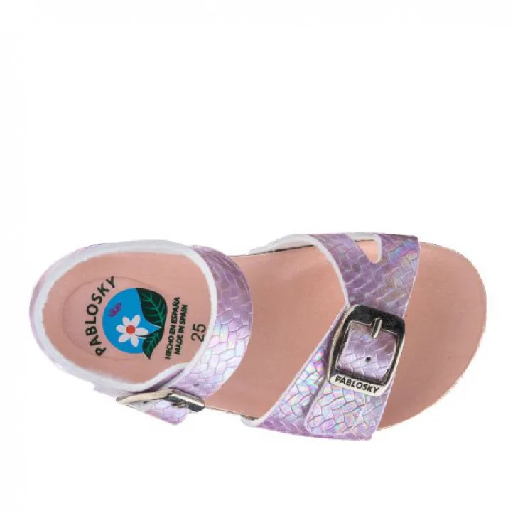 sandalias Pablosky efecto serpiente con doble hebilla y estilo bio