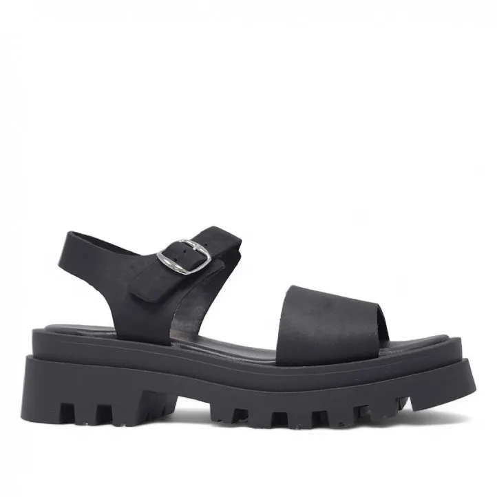 Sandalias plataformas Redlove Teresa chunky negras con banda frontal y hebilla