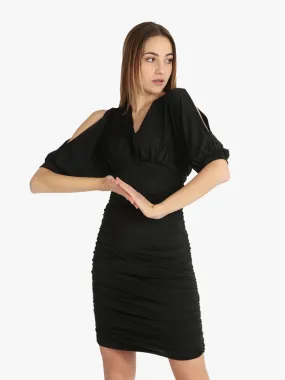Solada Vestido de mujer manga corta drapeado