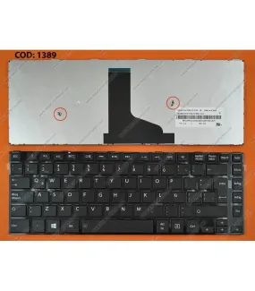 TECLADO TOSHIBA C40-A C40D-A C40T-A C45-A C45D-A C45T-A L40-A L40D-A L40T-A L45-A L45D-A L45T-A S40-A S40D-A +MARCO GLOSSY BK LA