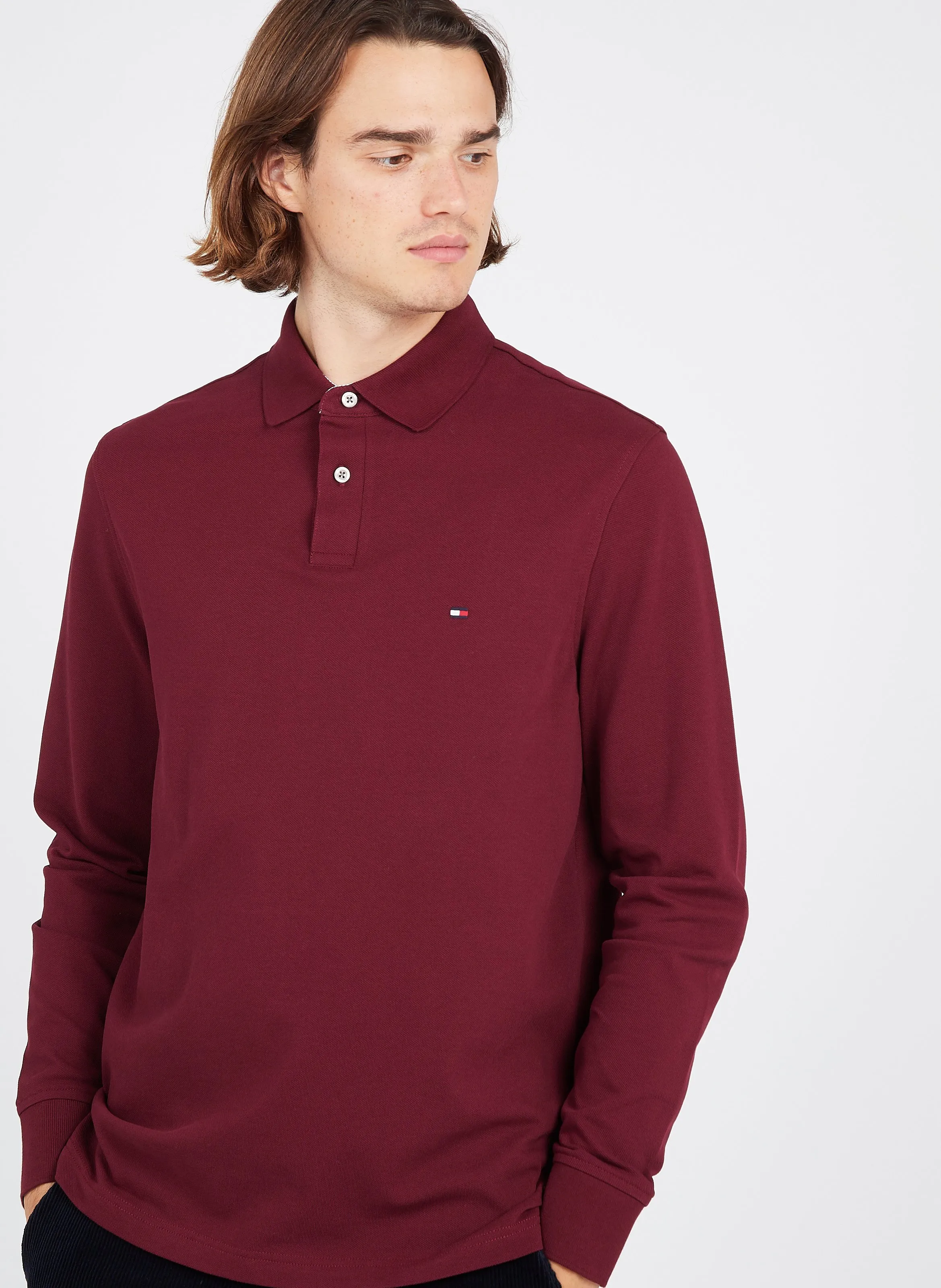TOMMY HILFIGER Polo regular fit de mezcla de algodón orgánico en violeta