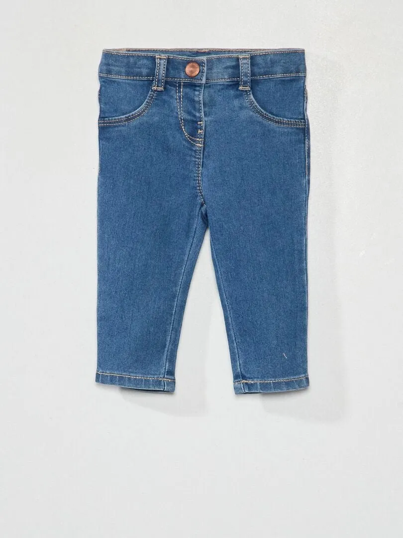 Vaquero slim elástico con cintura ajustable - AZUL