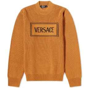 Versace Logo Crew Knit  Sweater