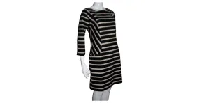 Vince Camuto Vestido a rayas Negro Blanco Beige 