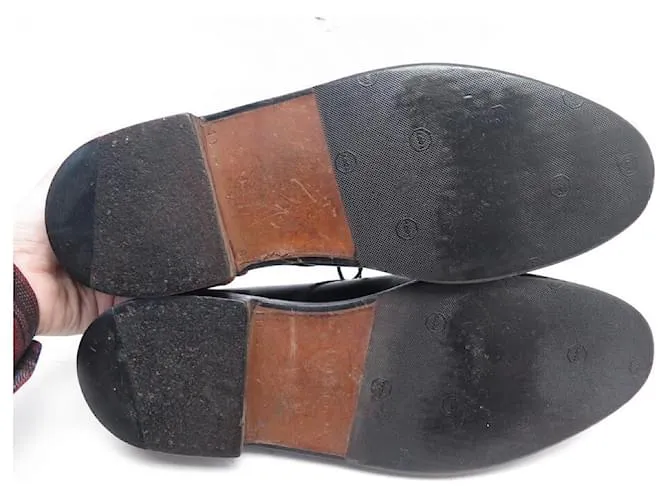 ZAPATOS JM WESTON 598 CAZA MEDIA DERBY 10.5D 44.5 Zapatos de cuero negro 