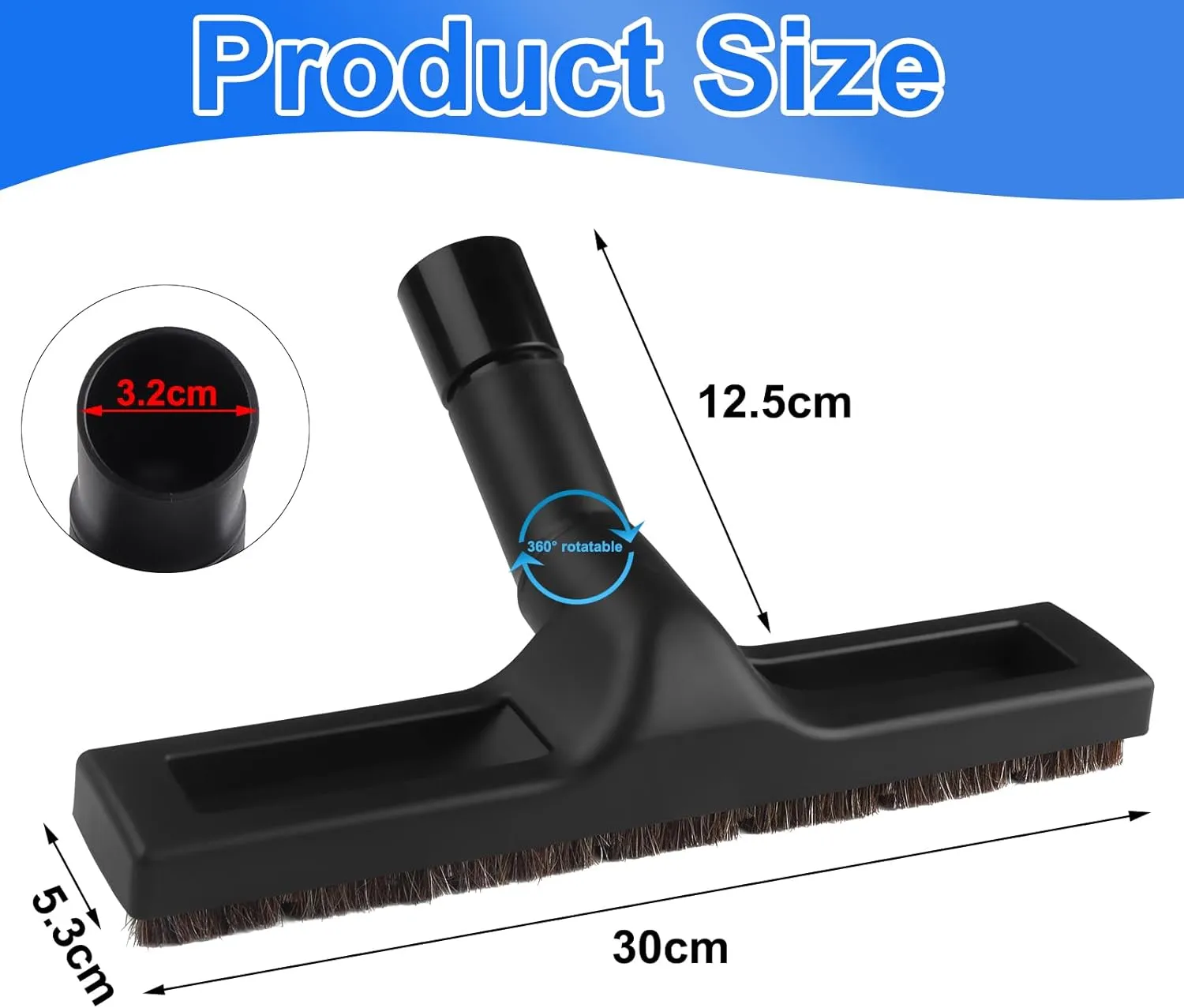 ZIGefofo Universal 32/35mm Boquilla para suelos duros boquilla aspiradora cepillo parquet compatible con Philips Bosch Miele AEG